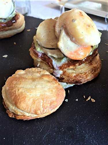 Bouchée feuilletée de Saint Jacques et fondue de poireaux