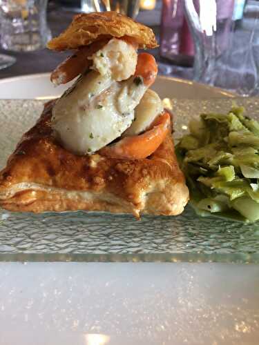 Bouchées feuilletées aux fruits de mer et sa fondue de poireau