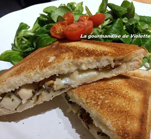 Croque Monsieur aux cèpes, gorgonzola et noisettes