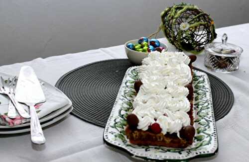 Gâteau chocolat blanc framboises pistaches