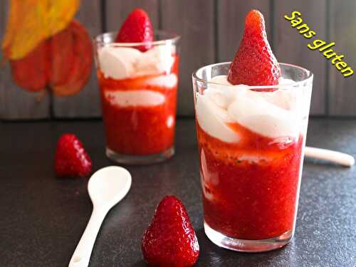 Mousse aux fraises, mascarpone et yaourt grec