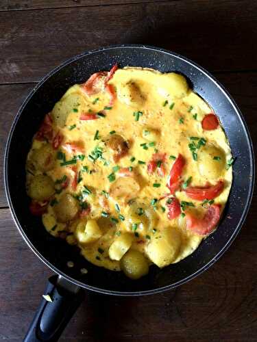 Omelette pommes de terre -tomates