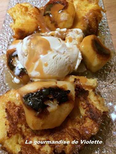 Pain perdu aux pommes et caramel