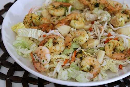 Salade de choux aux crevettes