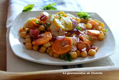 Salade de pois chiches au carottes et cumin