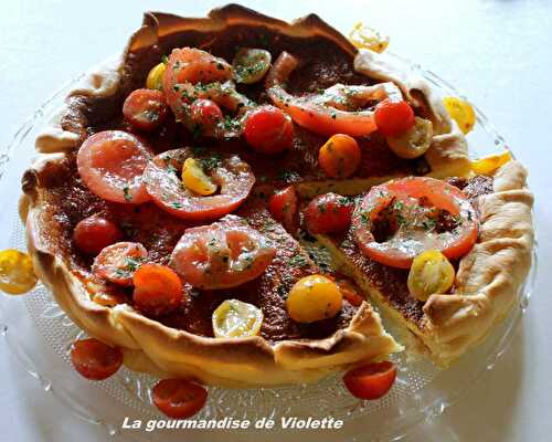 Tarte au parmesan et tomates anciennes