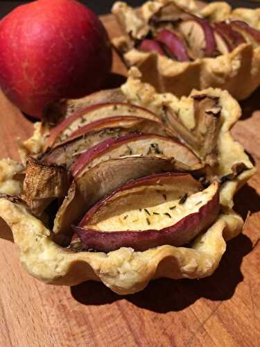 Tartelettes pommes champignons à la moutarde