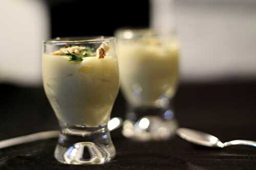 Verrine de crème de panais aux noisettes