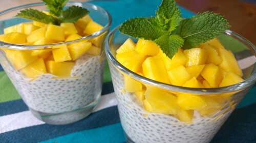 Pudding graines de chia, lait de coco, mangue