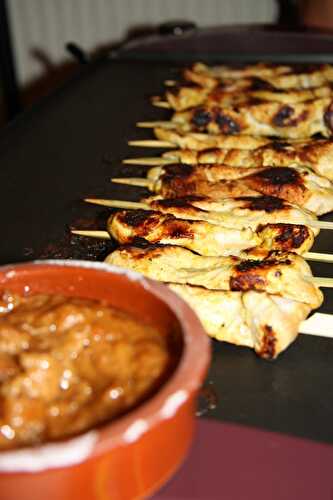 Brochettes de poulet, sauce aux cacahuètes - plaisirs et gourmandises