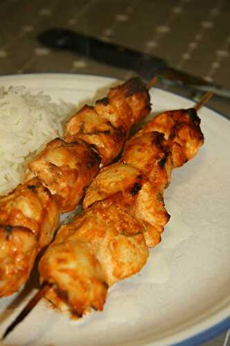 Brochettes de poulet tandoori - plaisirs et gourmandises