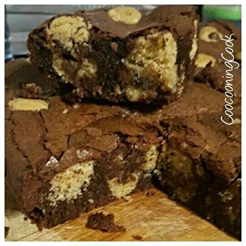 Brownie au chocolat avec inclusion de pâte à cookies - plaisirs et gourmandises