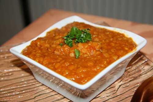 Curry de lentilles à la tomates - plaisirs et gourmandises