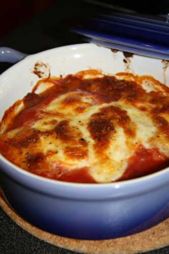 Gratin d'aubergines-tomates-mozzarella - plaisirs et gourmandises