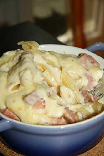 Gratin de pennes au jambon - plaisirs et gourmandises