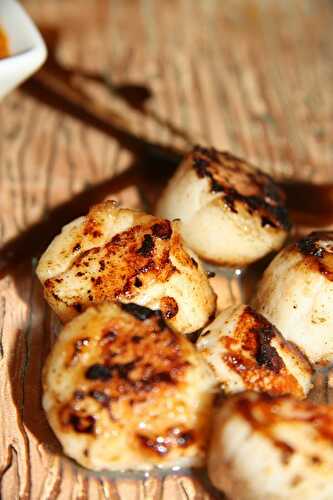 Saint jacques au caramel de vinaigre balsamique - plaisirs et gourmandises