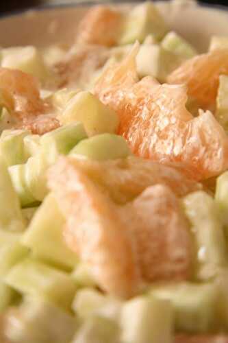 Salade concombre - pamplemousse - plaisirs et gourmandises