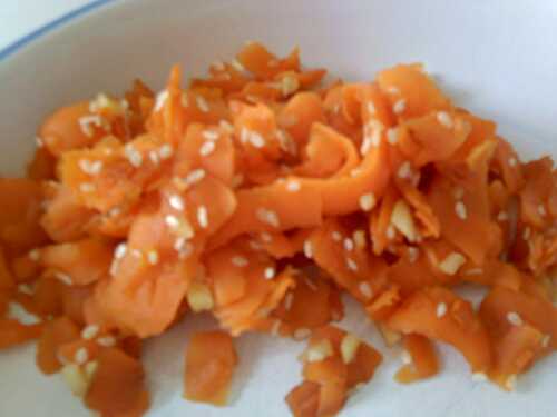 Tagliatelles de carottes au sésame - plaisirs et gourmandises