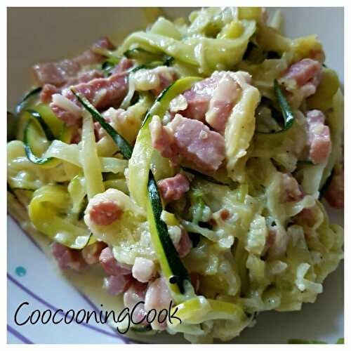 Tagliatelles de courgettes à la carbonnara - plaisirs et gourmandises