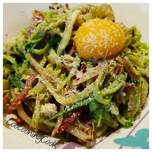 Tagliatelles de courgettes façon carbonara - plaisirs et gourmandises