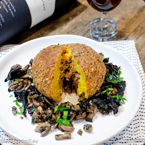 Arancini au potimarron et queue de boeuf au porto