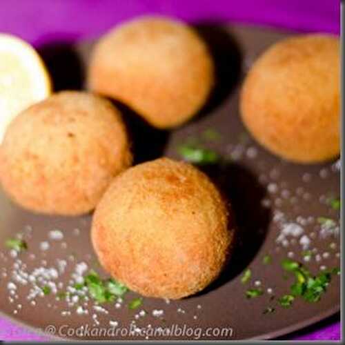 Arancini aux coquillages et poivrons