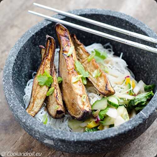 Aubergines grillées au Miso et ponzu