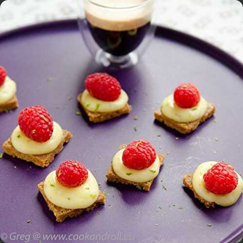 Bouchées aux frambloises et crème citron