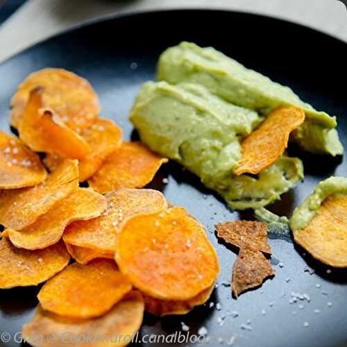 Chips de patates douces au guacamole