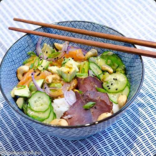 Chirashi au saumon et thon fumé