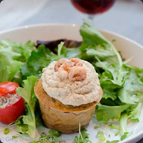 Cupcake aux tomates et crevettes grises