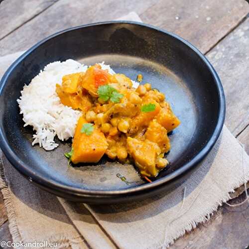 Curry végétarien de courges et pois chiches