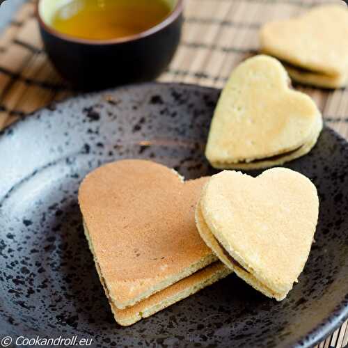 Dorayakis de St-Valentin - anko, cacahuètes et chocolat