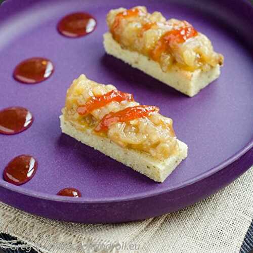 Financiers au thé, aubergines au citron, tomates confites