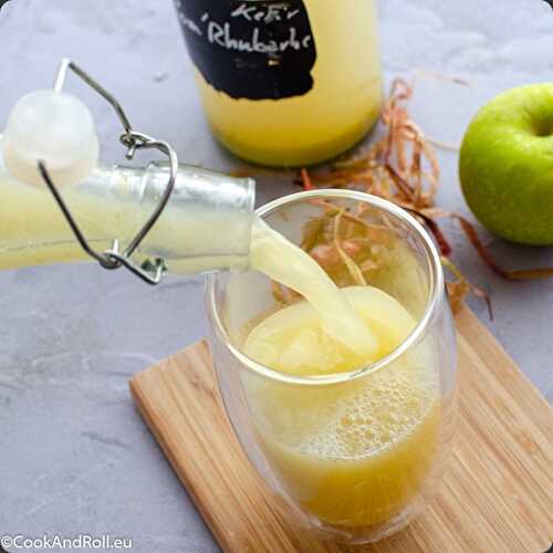 Kefir de jus de pomme et rhubarbe