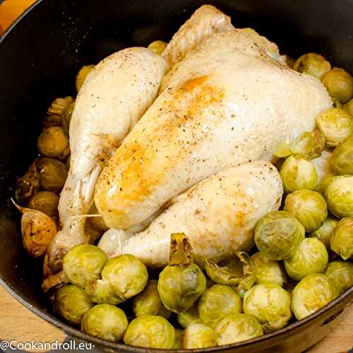 Poulet aux choux de Bruxelles et Bourgogne des Flandres