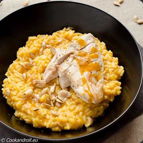 Risotto à la courge butternut et foie gras