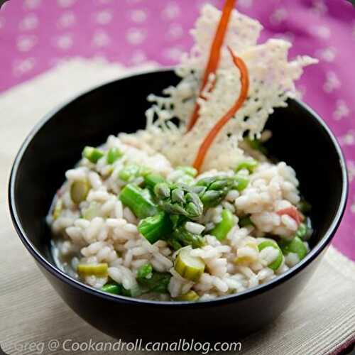 Risotto aux asperges et fèves des marais