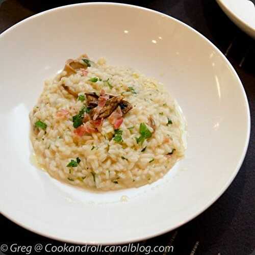 Risotto aux cèpes et pancetta grillée