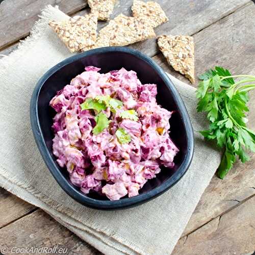 Salade de betterave au yaourt et tahini