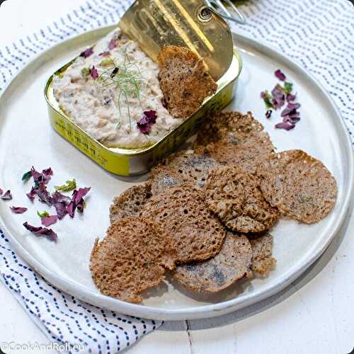 Crackers de sarrasin aux algues et crème de sardines