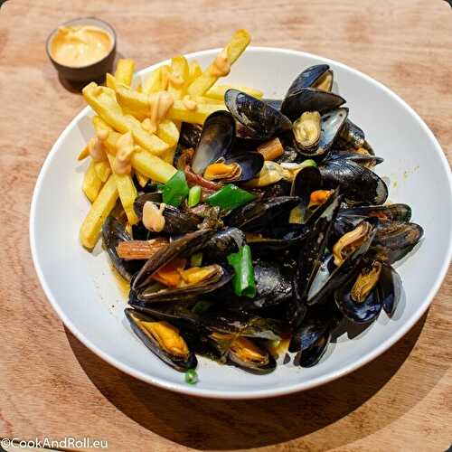 Moules au kimchi de bettes