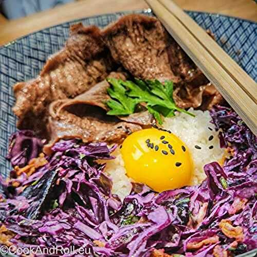 Donburi boeuf grillé et oeuf