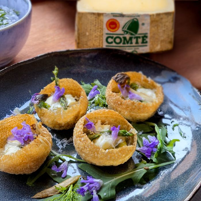 Panipuri aux asperges et crème de Comté