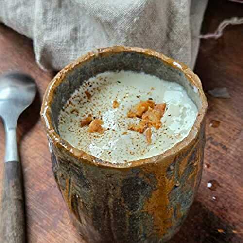 Cappuccino d'oignons doux des Cévennes, mousse de Pélardon