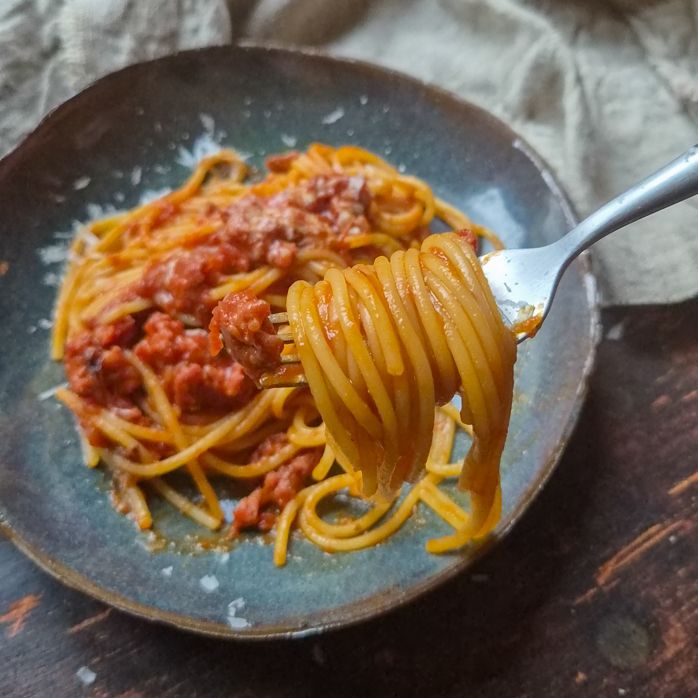 Spaghetti al sugo di salsiccia