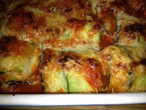 Cannelloni de courgette au poulet et au bacon