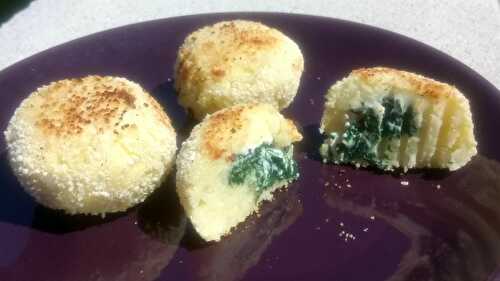 Croquettes de pommes de terre au coeur d'épinards à la ricotta