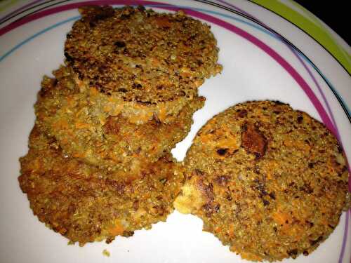 Galette de quinoa aux carottes et au fromage