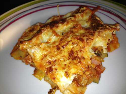 Lasagnes aux courgettes et au jambon